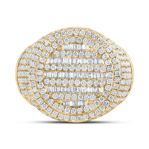 10kt Yellow Gold Baguette Diamond Circle Men's Ring - 3 - 3/8 Cttw | Splendid Jewellery - Splendid Jewellery