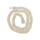 10kt Yellow Gold Baguette Diamond Cuban Link Chain Necklace - 10 Cttw - Splendid Jewellery