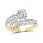 10kt Yellow Gold Baguette Diamond Cuff Band Ring for Men - 1 Cttw - Splendid Jewellery