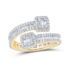 10kt Yellow Gold Baguette Diamond Cuff Eternity Band Ring - 1 - 5/8 Cttw - Splendid Jewellery