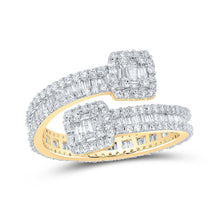Load image into Gallery viewer, 10kt Yellow Gold Baguette Diamond Cuff Eternity Band Ring - 1 - 5/8 Cttw - Splendid Jewellery