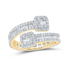 10kt Yellow Gold Baguette Diamond Cuff Eternity Band Ring - 1 - 5/8 Cttw - Splendid Jewellery
