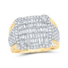 10kt Yellow Gold Baguette Diamond Cushion - shape Men's Band Ring - 2 - 1/4 Cttw | Splendid Jewellery - Splendid Jewellery