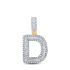 10kt Yellow Gold Baguette Diamond D Initial Pendant - 1/2 Cttw - Splendid Jewellery