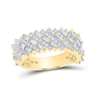 10kt Yellow Gold Baguette Diamond Diagonal Row Men's Band Ring - 1 - 1/2 Cttw | Splendid Jewellery - Splendid Jewellery
