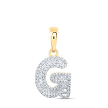 Load image into Gallery viewer, 10kt Yellow Gold Baguette Diamond G Initial Pendant - A Dazzling Expression of Elegance - Splendid Jewellery