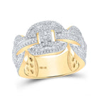 10kt Yellow Gold Baguette Diamond Gucci - link Band Ring 1 - 1/2 Cttw - Splendid Jewellery