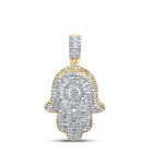 10kt Yellow Gold Baguette Diamond Hamsa Charm Pendant - 1 Cttw Top view from the 10Kt Yellow Gold Mens Baguette Diamond Hamsa Charm Pendant 1 Cttwpin285843 collection by Splendid Jewellery