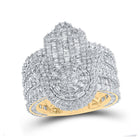 10kt Yellow Gold Baguette Diamond Hamsa Cluster Ring - Exquisite Men's Jewelry - Splendid Jewellery
