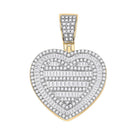 10kt Yellow Gold Baguette Diamond Heart Charm Pendant - 1 - 1/3 Cttw - Splendid Jewellery