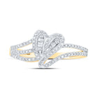 10kt Yellow Gold Baguette Diamond Heart Ring: A Captivating Symbol of Love and Elegance product Top View from Splendid Jewellery