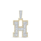 10kt Yellow Gold Baguette Diamond Initial Charm Pendant for Men - 5/8 Cttw - Splendid Jewellery