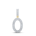 10kt Yellow Gold Baguette Diamond Initial O Letter Charm Pendant - 1 Cttw - Splendid Jewellery