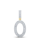 10kt Yellow Gold Baguette Diamond Initial O Letter Charm Pendant - 1 Cttw - Splendid Jewellery