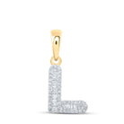 10kt Yellow Gold Baguette Diamond Initial Pendant - A Personalized Expression of Elegance and Brilliance - Splendid Jewellery