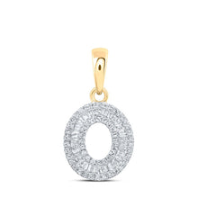 Load image into Gallery viewer, 10kt Yellow Gold Baguette Diamond Initial Pendant - Personalized Elegance - Splendid Jewellery