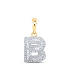 10kt Yellow Gold Baguette Diamond Initial Pendant - Personalized Elegance in Sparkling Brilliance - Splendid Jewellery