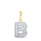 10kt Yellow Gold Baguette Diamond Initial Pendant - Personalized Elegance in Sparkling Brilliance - Splendid Jewellery