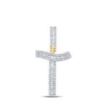 Load image into Gallery viewer, 10kt Yellow Gold Baguette Diamond Initial T Letter Charm Pendant - 5/8 Cttw - Splendid Jewellery