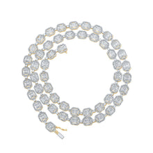 Load image into Gallery viewer, 10kt Yellow Gold Baguette Diamond Link Chain Necklace - 12 Cttw - Splendid Jewellery
