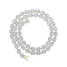 10kt Yellow Gold Baguette Diamond Link Chain Necklace - 12 Cttw - Splendid Jewellery