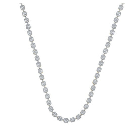 10kt Yellow Gold Baguette Diamond Link Chain Necklace - 9 Cttw - Splendid Jewellery