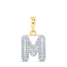 10kt Yellow Gold Baguette Diamond M Initial Pendant - A Stunning Symbol of Elegance and Sophistication - Splendid Jewellery