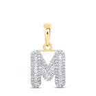 10kt Yellow Gold Baguette Diamond M Initial Pendant - A Stunning Symbol of Elegance and Sophistication - Splendid Jewellery