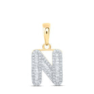 10kt Yellow Gold Baguette Diamond N Initial Pendant: A Personalized Sparkle of Elegance - Splendid Jewellery