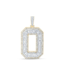 Load image into Gallery viewer, 10kt Yellow Gold Baguette Diamond O Initial Charm Pendant - 6 - 1/5 Cttw - Splendid Jewellery
