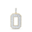 10kt Yellow Gold Baguette Diamond O Initial Charm Pendant - 6 - 1/5 Cttw - Splendid Jewellery