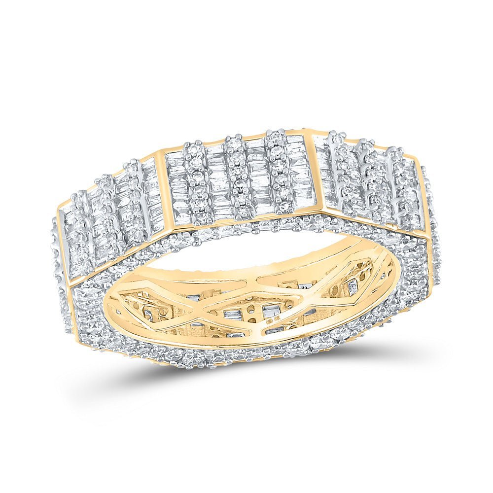 10kt Yellow Gold Baguette Diamond Octagon Band Ring - 2 - 5/8 Cttw - Splendid Jewellery