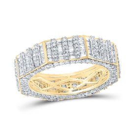 10kt Yellow Gold Baguette Diamond Octagon Band Ring - 2 - 5/8 Cttw - Splendid Jewellery