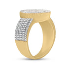10kt Yellow Gold Baguette Diamond Oval Cluster Men's Ring - 1 Cttw Side view from the 10Kt Yellow Gold Mens Baguette Diamond Oval Cluster Ring 1 Cttwpin246815 collection by Splendid Jewellery