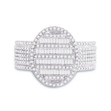 Load image into Gallery viewer, 10kt Yellow Gold Baguette Diamond Oval Cluster Men&#39;s Ring - 1 Cttw Front view from the 10Kt Yellow Gold Mens Baguette Diamond Oval Cluster Ring 1 Cttwpin246815 collection by Splendid Jewellery