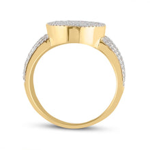 Load image into Gallery viewer, 10kt Yellow Gold Baguette Diamond Oval Cluster Men's Ring - 1 Cttw - Splendid Jewellery