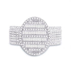 10kt Yellow Gold Baguette Diamond Oval Cluster Men's Ring - 1 Cttw - Splendid Jewellery