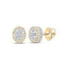 10kt Yellow Gold Baguette Diamond Oval Earrings for Men - 3/8 Cttw | Exquisite Jewellery - Splendid Jewellery