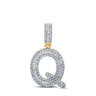 10kt Yellow Gold Baguette Diamond Q Initial Pendant for Men | 1/2 Ct.t.w. | Splendid Jewellery - Splendid Jewellery