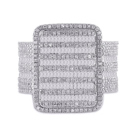 10kt Yellow Gold Baguette Diamond Rectangle Cluster Ring - 1-7/8 Cttw Front view from the 10Kt Yellow Gold Mens Baguette Diamond Rectangle Cluster Ring 1 7 8 Cttwpin285415 collection by Splendid Jewellery