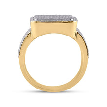 Load image into Gallery viewer, 10kt Yellow Gold Baguette Diamond Rectangle Cluster Ring - 1 - 7/8 Cttw - Splendid Jewellery