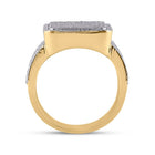 10kt Yellow Gold Baguette Diamond Rectangle Cluster Ring - 1 - 7/8 Cttw - Splendid Jewellery