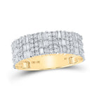 10kt Yellow Gold Baguette Diamond Round Band Ring - 1 - 7/8 Cttw - Splendid Jewellery