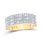 10kt Yellow Gold Baguette Diamond Round Band Ring - 1 - 7/8 Cttw - Splendid Jewellery