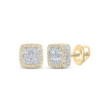 Load image into Gallery viewer, 10kt Yellow Gold Baguette Diamond Square Earrings - 1/2 Cttw | Exquisite Men's Jewelry - Splendid Jewellery