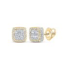 10kt Yellow Gold Baguette Diamond Square Earrings - 1/2 Cttw | Exquisite Men's Jewelry - Splendid Jewellery