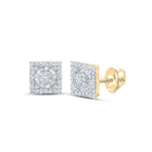 10kt Yellow Gold Baguette Diamond Square Earrings - 7/8 Cttw | Striking Men's Jewelry - Splendid Jewellery