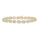 10kt Yellow Gold Baguette Diamond Square Link Bracelet - 4 Cttw - Splendid Jewellery