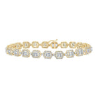 10kt Yellow Gold Baguette Diamond Square Link Bracelet - 4 Cttw - Splendid Jewellery