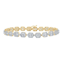 Load image into Gallery viewer, 10kt Yellow Gold Baguette Diamond Square Link Bracelet - 4 Cttw - Splendid Jewellery - Splendid Jewellery